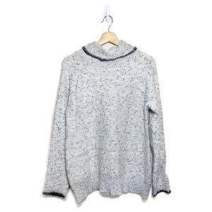 Cable & Gauge Gray Black Speckled Pullover Sweater Cowl